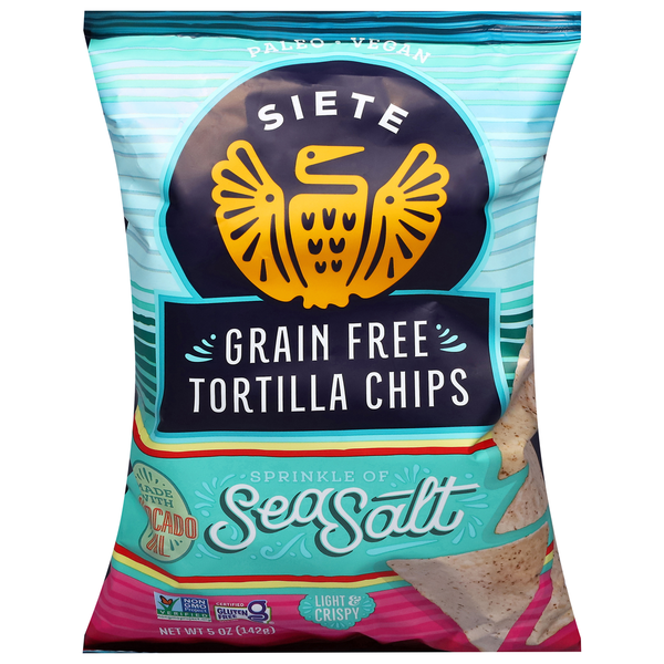 Siete Tortilla Chips, Grain Free, Sea Salt