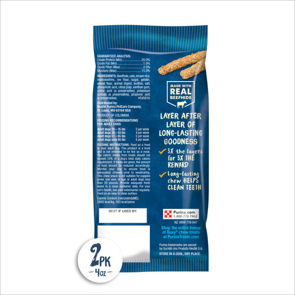 Purina Busy Rawhide Small/Medium Breed Dog Bones, Chewnola With Oats & Brown Rice