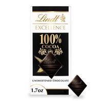 Lindt Excellence 100% Cocoa Dark Chocolate Candy Bar