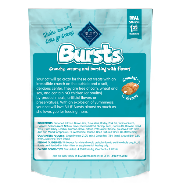Blue Buffalo Bursts Crunchy Cat Treats, Seafood