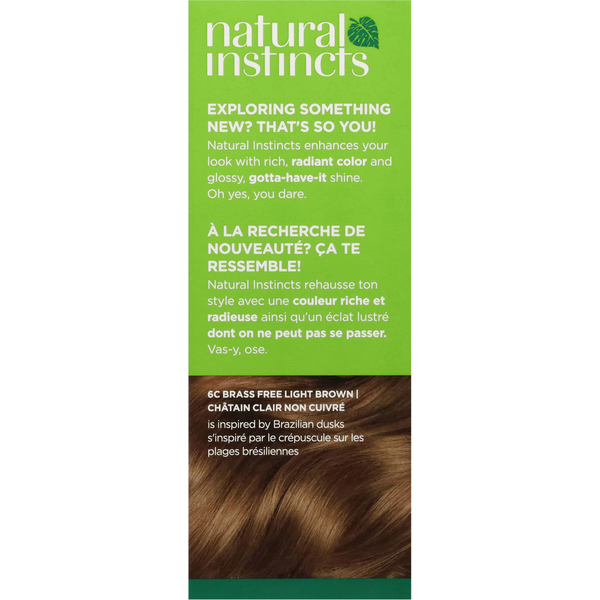 Clairol 6C Brass Free Light Brown Zero Ammonia Vegan Hair Color with Coconut Oil + Aloe DestGlow