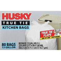 Husky Kitchen Bags, True Tie, 13 Gallon️