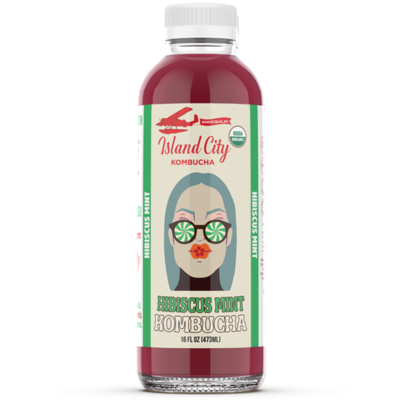 Island City Kombucha Organic, Hibiscus Mint Kombucha