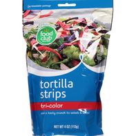 Food Club Tortilla Strips, Tri-Color️