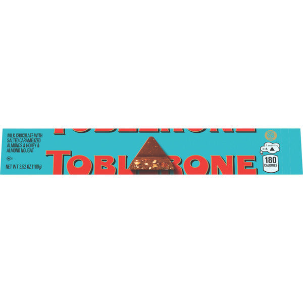 TOBLERONE Milk Chocolate Bar With Salted Caramelized Almonds And Honey And Almond Nougat 3.53 oz