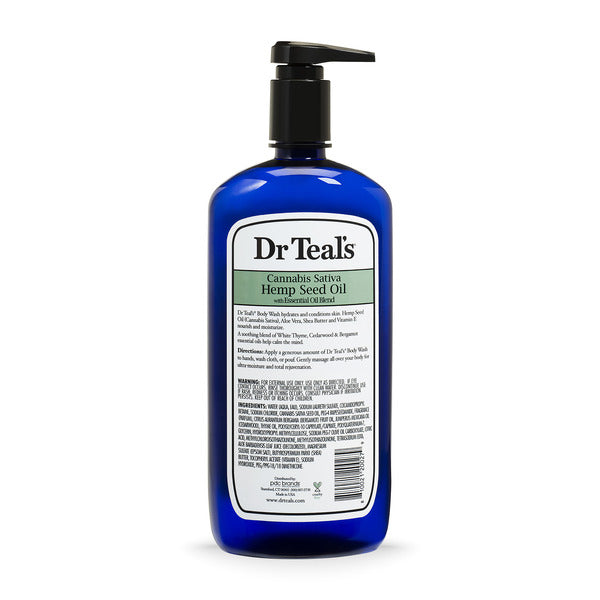 Dr Teal’s Body Wash with Pure Epsom Salt, Cannabis Sativa Hemp Seed Oil