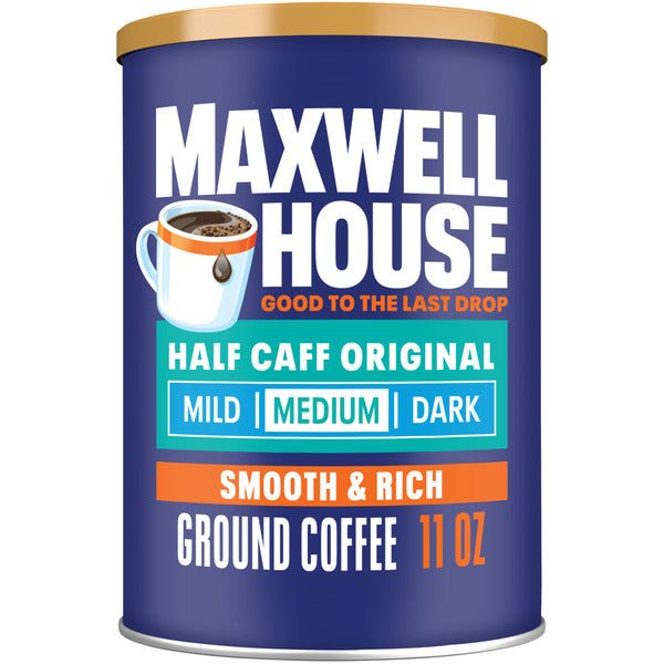 Maxwell House Half Caff Medium Roast Ground Coffee - Caffeine levels may vary
