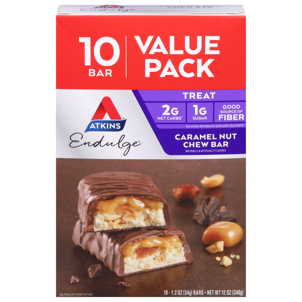 Atkins Bar, Caramel Nut Chew, Value Pack