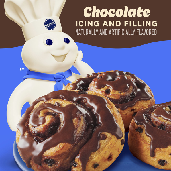 Pillsbury Flaky Chocolate Rolls with Icing Canned Pastry Dough