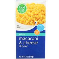 Food Club Spirals Macaroni & Cheese Dinner️