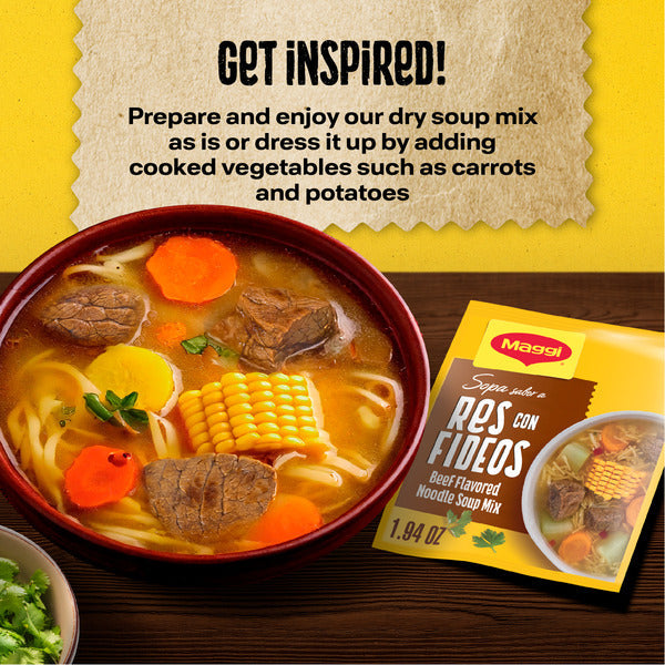 Maggi Sopa Sabor A Res Con Fideos Beef Flavored Soup Mix