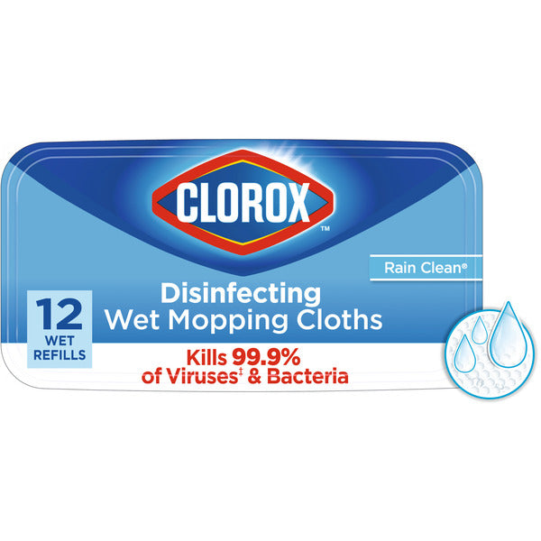 Clorox Disinfecting Wet Mopping Cloths, Rain Clean