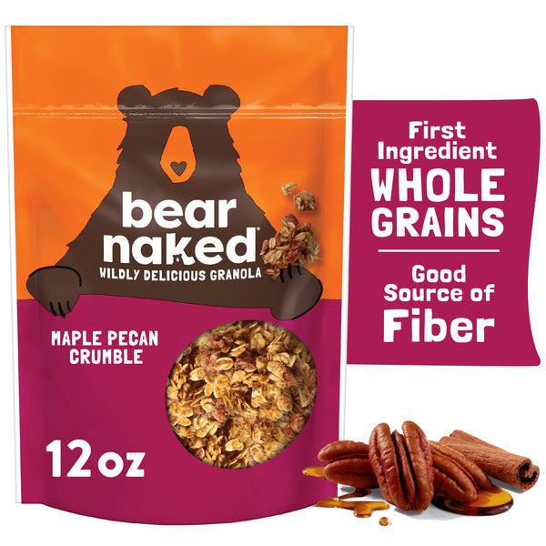 Bear Naked Maple Pecan Crumble Granola Cereal, Good Source of Fiber, Whole Grain Snacks