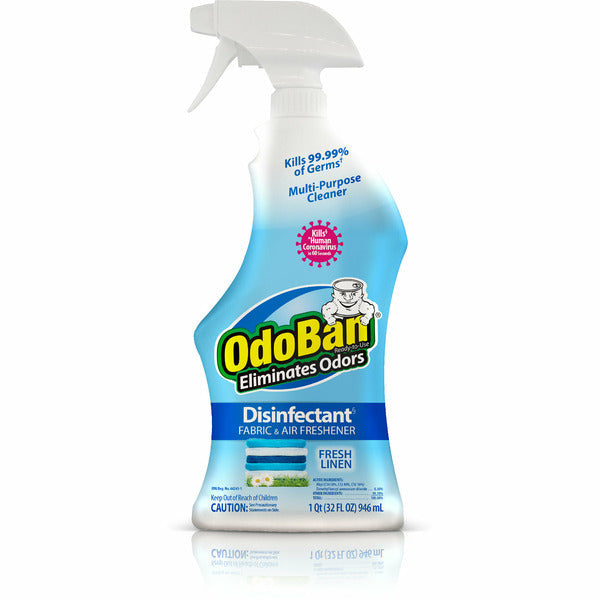 OdoBan Fresh Linen Disinfectant Spray, Multi-Purpose Cleaner, Freshener