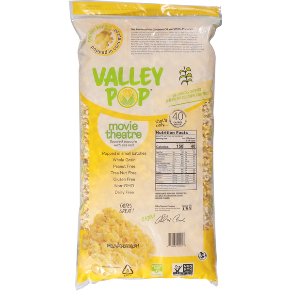 Valley Pop Premium Movie Theater Popcorn with Sea Salt