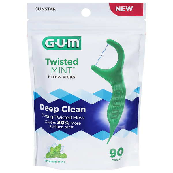 GUM Floss Picks, Intense Mint