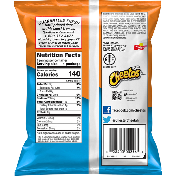 Cheetos Cheese Flavored Snacks, Puffs