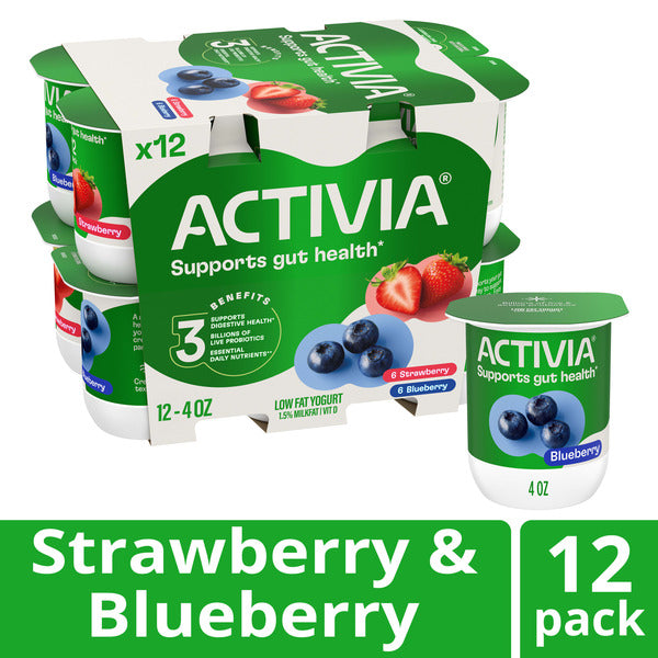 Activia Probiotic Blended Lowfat Yogurt Strawberry & Blueberry