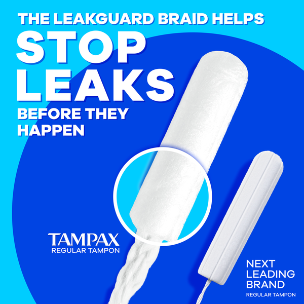 TAMPAX Compact Pearl Tampons Multipack, with LeakGuard Braid & Extendable Applicator