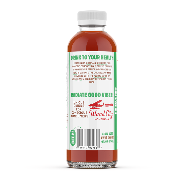 Island City Kombucha Organic, Hibiscus Mint Kombucha