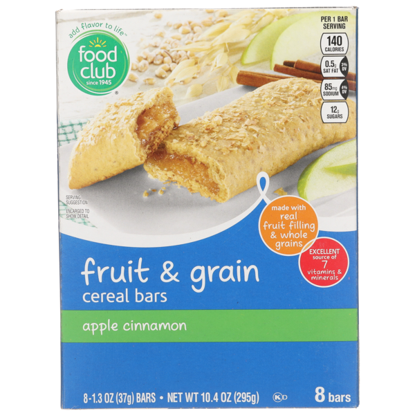 Food Club Apple Cinnamon Fruit & Grain Cereal Bars