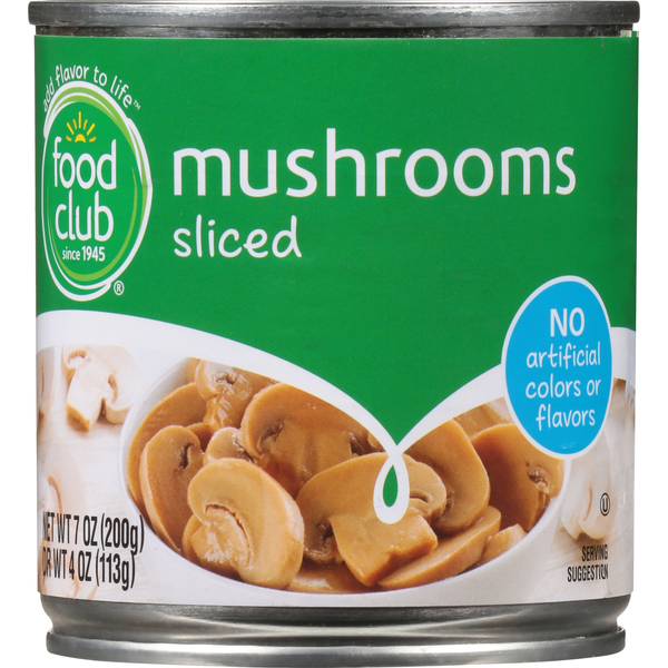 Food Club Mushrooms, Sliced