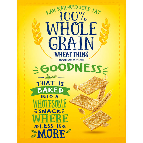 WHEAT THINS Reduced Fat Snacks, Whole Grain Wheat Crackers, Snack Crackers, Family Size 13 oz