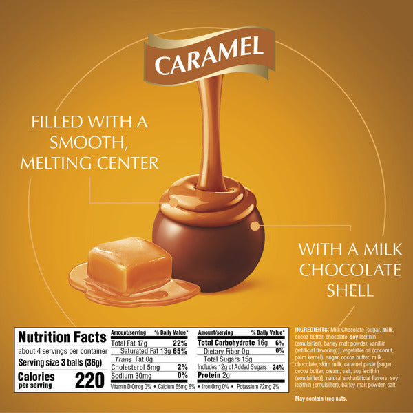 Lindt Lindor Caramel Milk Chocolate Candy Truffles