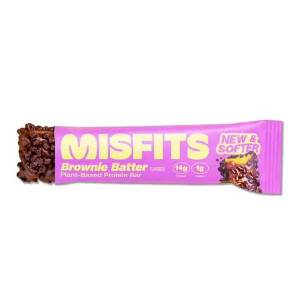 Misfits Plant Based Protein Bar, Vegan, High Protein, Brownie Batter