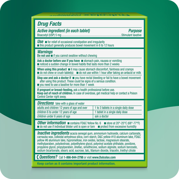 Dulcolax Stimulant Laxative Tablets for Constipation Relief