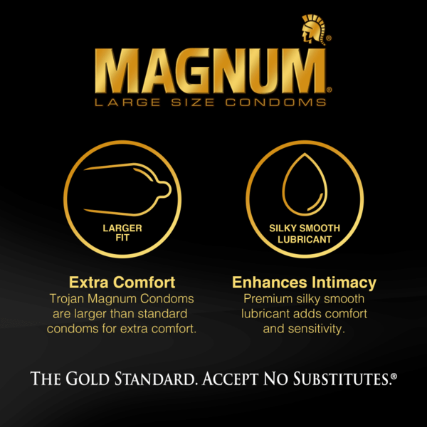 Trojan Magnum Ribbed Large Size Lubricated Condoms