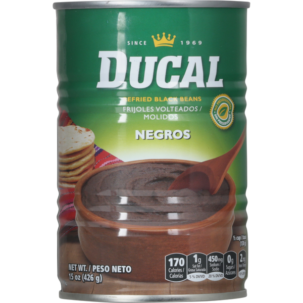 Ducal Black Beans, Refried