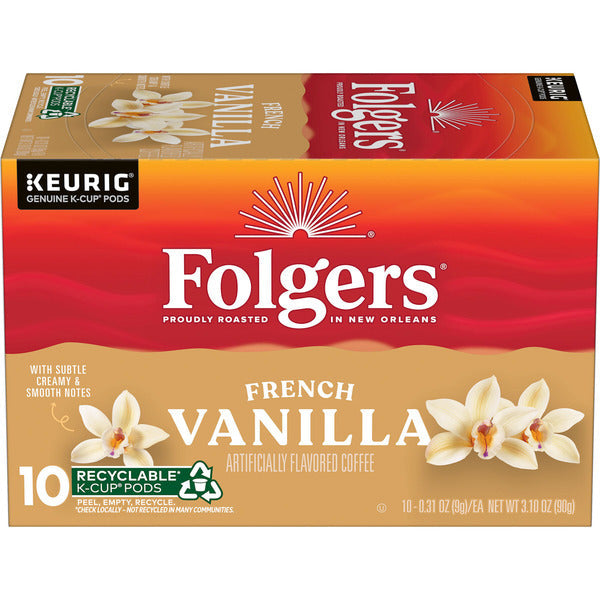 Folgers French Vanilla Artificially Flavored Coffee, Keurig K-Cup Pods