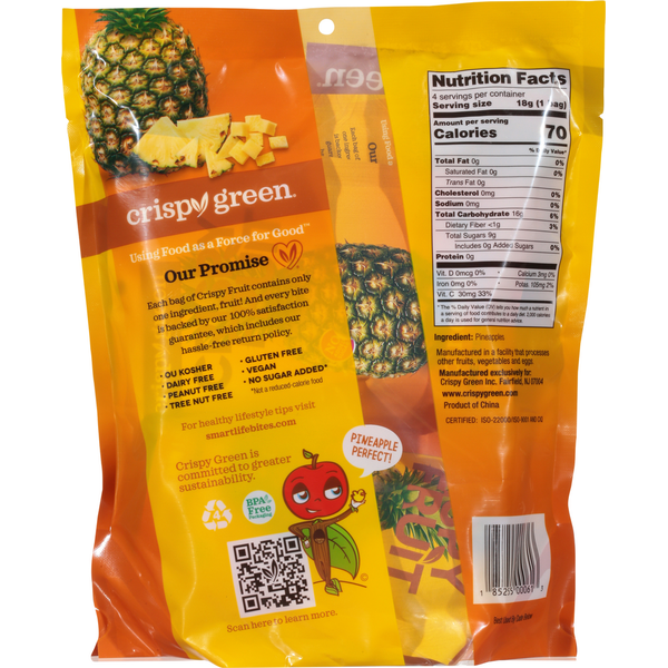 Crispy Green Crispy Fruit, All Pineapple, 4 Pack