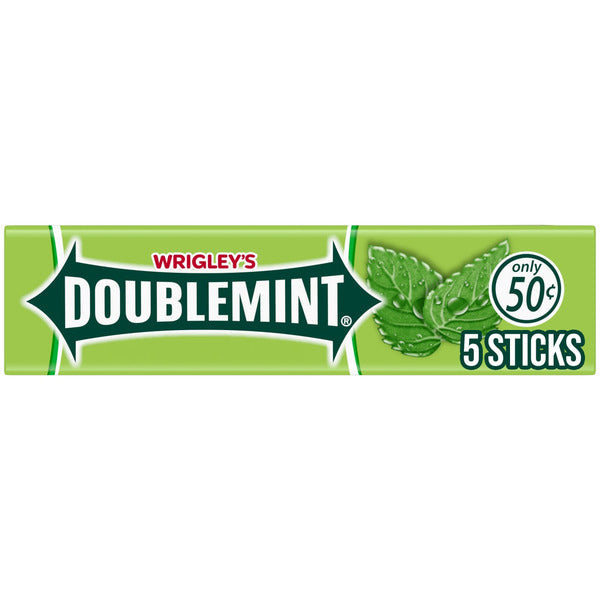 Doublemint Chewing Gum, 5 Stick Mint Gum Pack