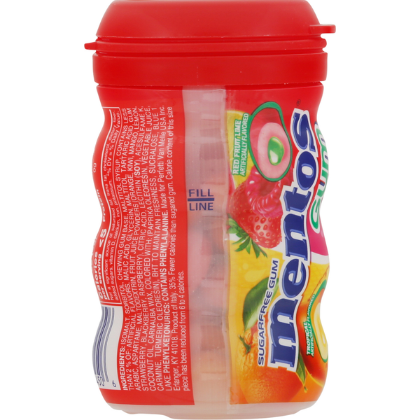 Mentos Gum, Sugar Free, Red Fruit Lime, Tropical DestGlow