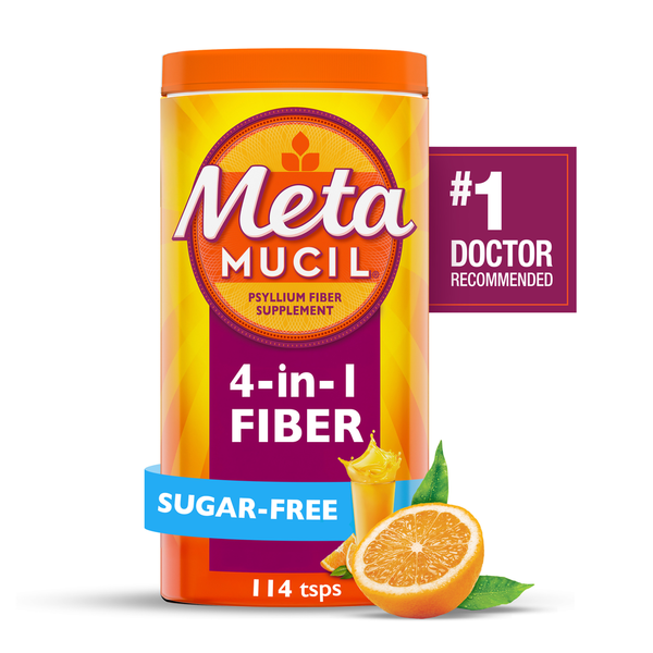 Metamucil Sugar-Free, 4-in-1 Fiber for Digestive Health, 114 tsps