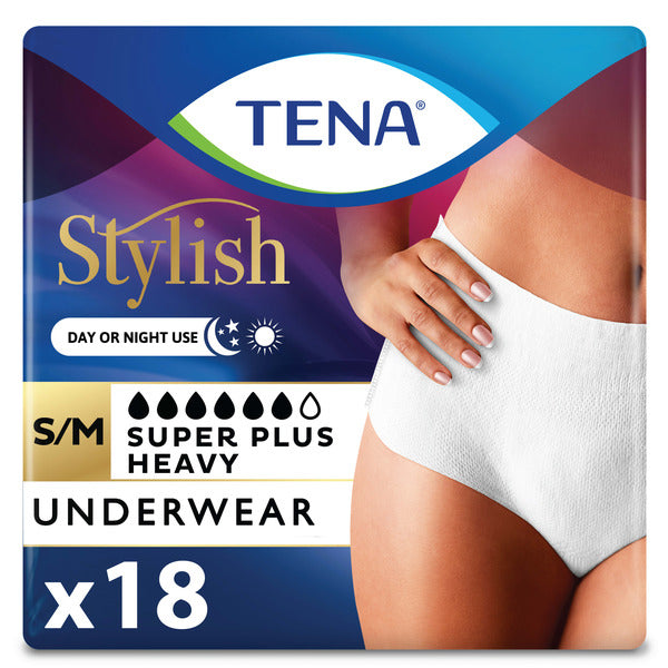TENA Intimates Incontinence Underwear for Women, Super Plus, S/M, 18 Ct