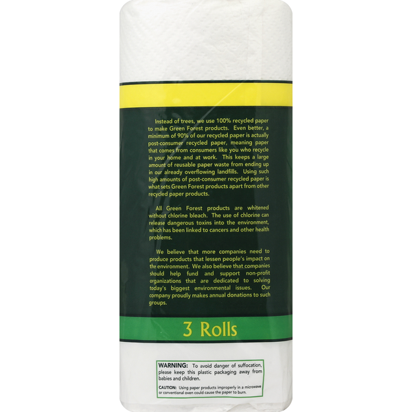 Green Forest Paper Towels, 100% Recycled, Size Your Own, Two-Ply