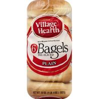 Village Hearth Bagels, Pre Sliced, Plain️
