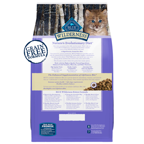 Blue Buffalo Wilderness High Protein, Natural Kitten Dry Cat Food, Chicken