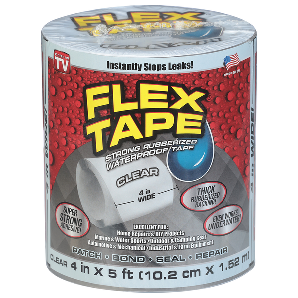 FLEX TAPE Tape, Waterproof, Strong Rubberized, Clear