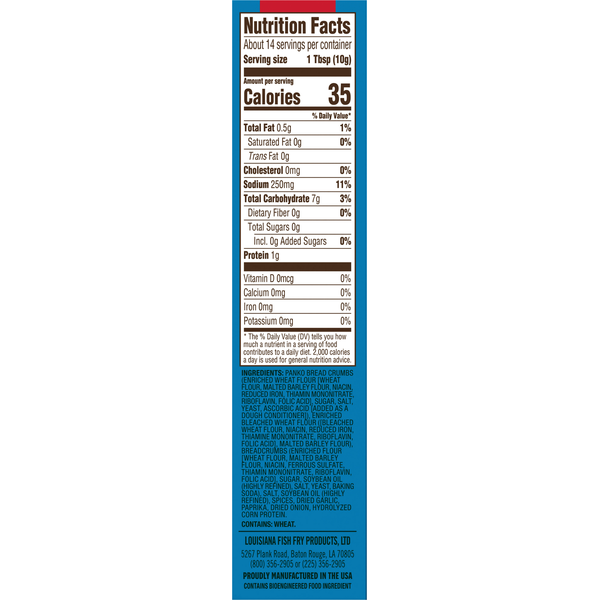 Louisiana Fish Fry Products Seasoned Coating Mix, Chicken, Crispy, Air Fryer