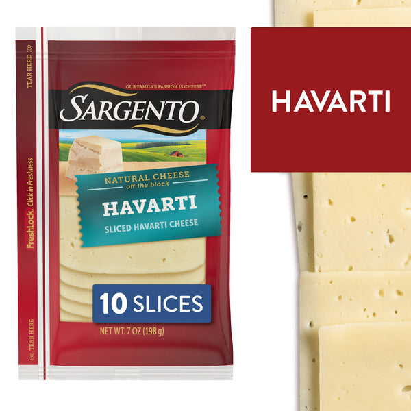 Sargento Natural Havarti Sliced Cheese, 10 Slices