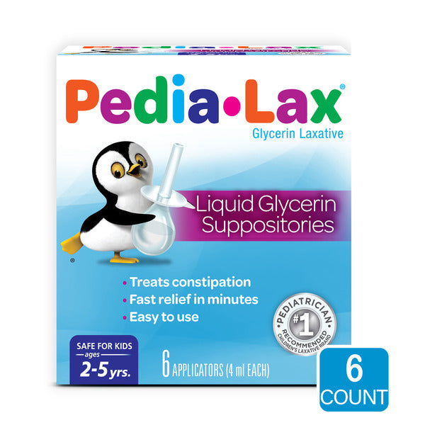 Pedia-Lax Laxative Liquid Glycerin Suppositories for Kids, Ages 2-5