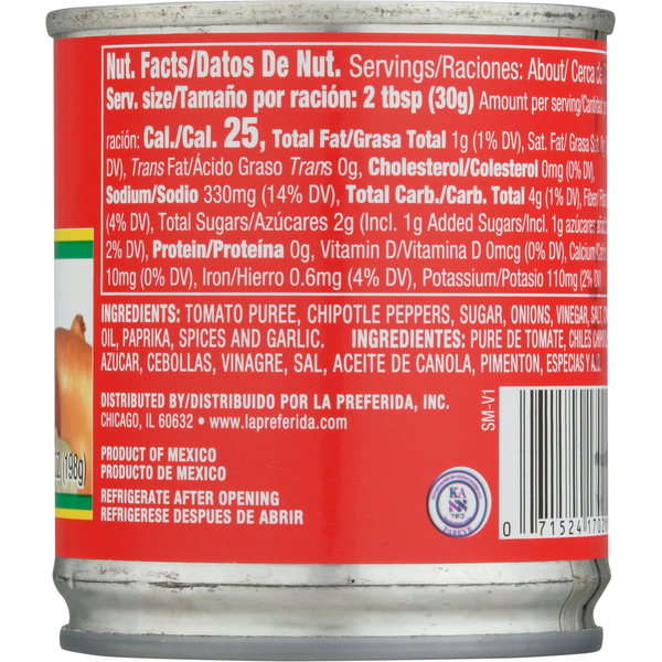 La Preferida Salsa, Chipotle, Hot Picante