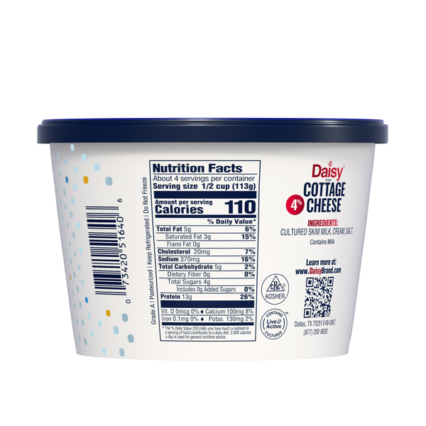 Daisy Classic 4% Milkfat Small Curd Cottage Cheese