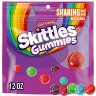 Skittles GUMMIES Wild Berry Gummy Candy Travel Essentials Sharing Size Resealable