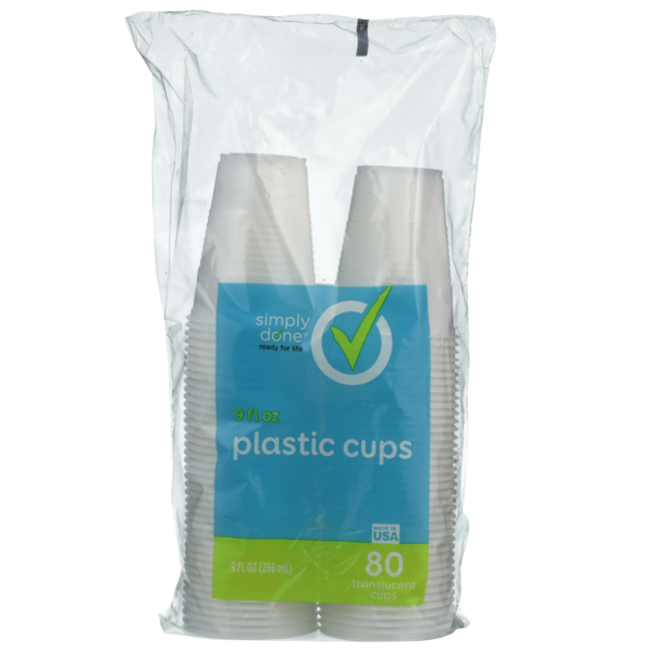 Simply Done Plastic Cups, Translucent