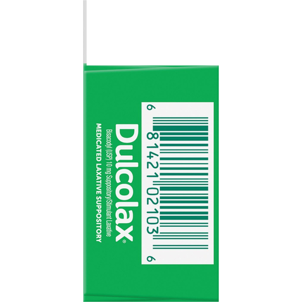 Dulcolax Laxative, Medicated, 10 mg, Comfort-Shaped Suppositories